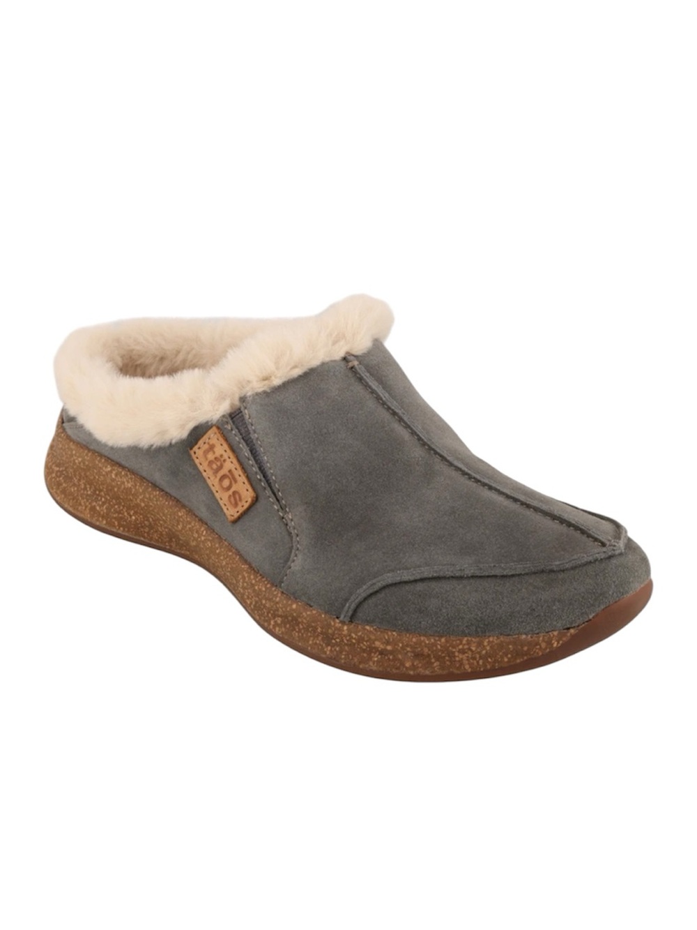 Taos Future Faux Fur Suede Leather Slip On Clogs Slipper Shoes Dark Grey Size 9